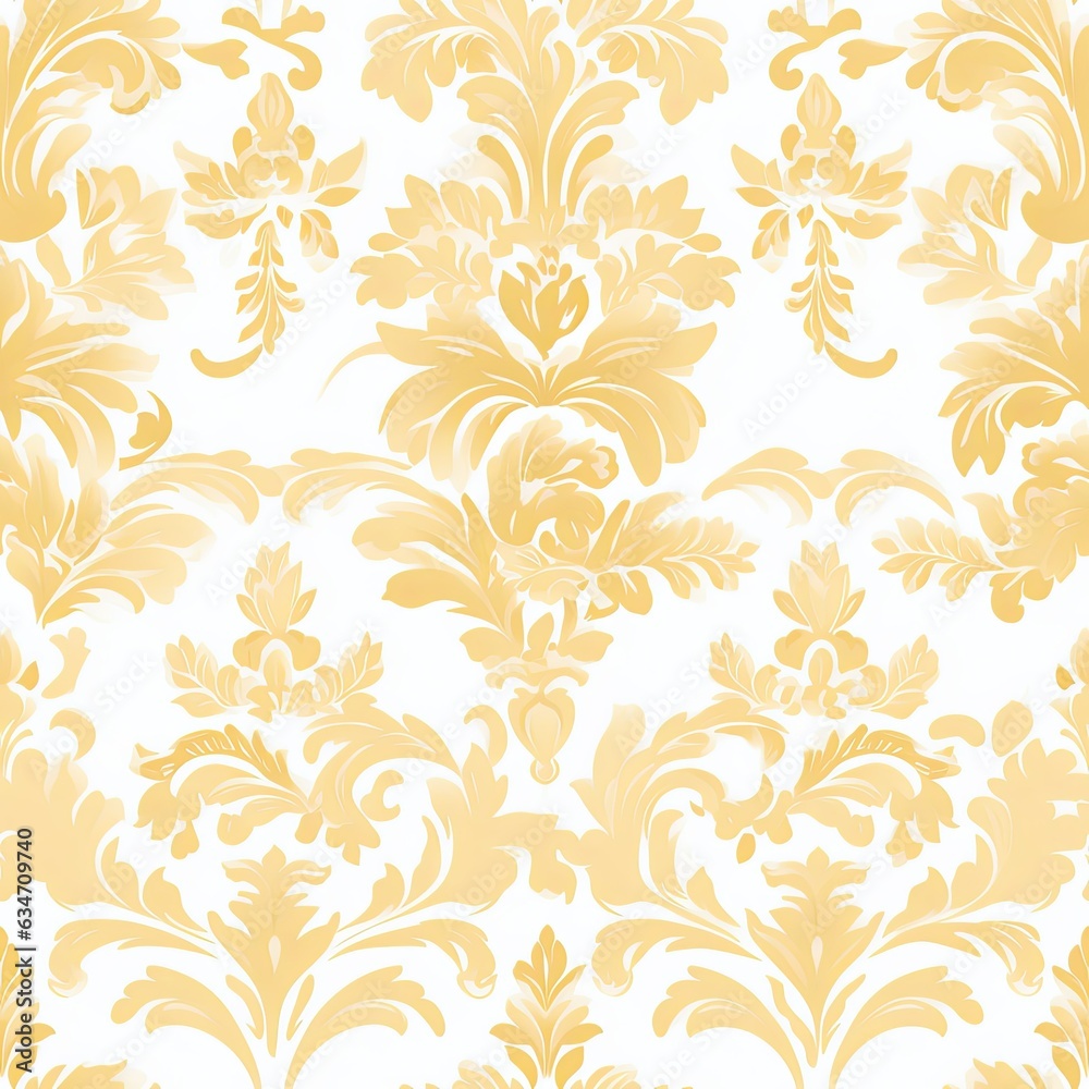 Bright luxury vintage seamless floral damask pattern.