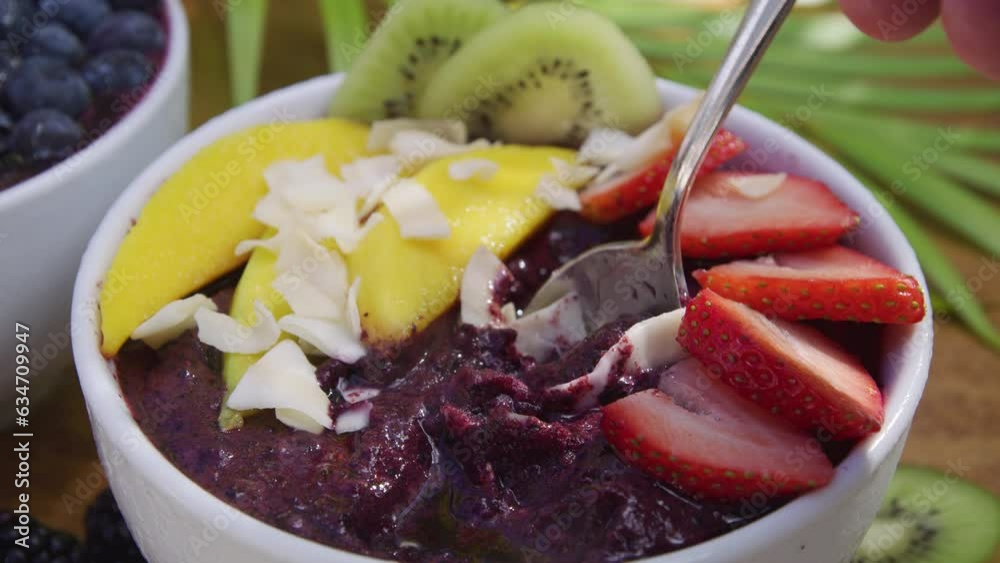 Acai fruit smoothie bowl