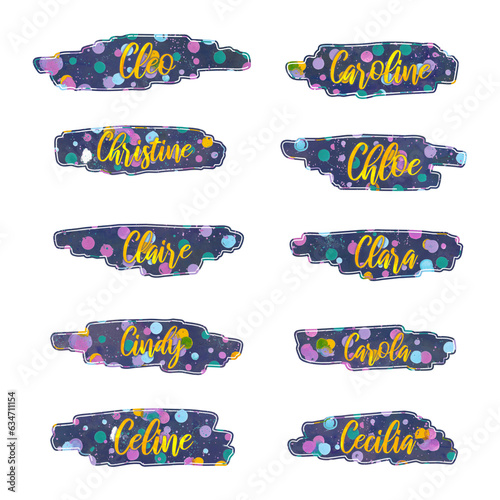 stickers with girl names, starting with letter C, printable photo