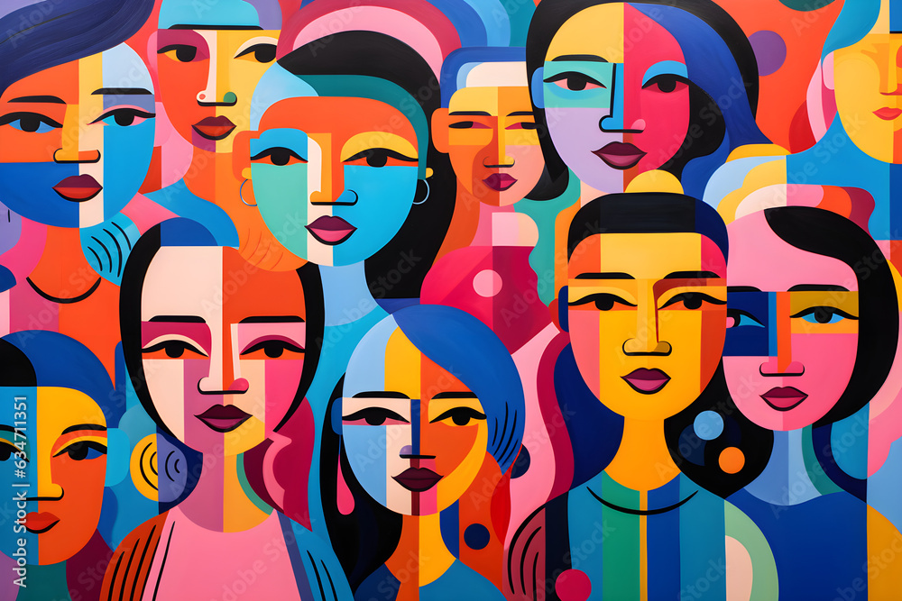 Colorful Crowd in Bold Graphic Style: Social Media AI Artwork Colorful Crowd in Bold Graphic Style: Social Media AI Artwork