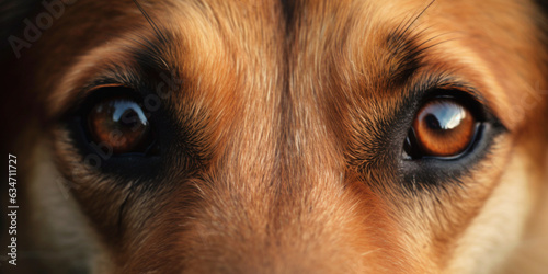 Sad eyes of a dog close up