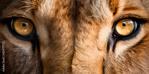 Lion eyes close up