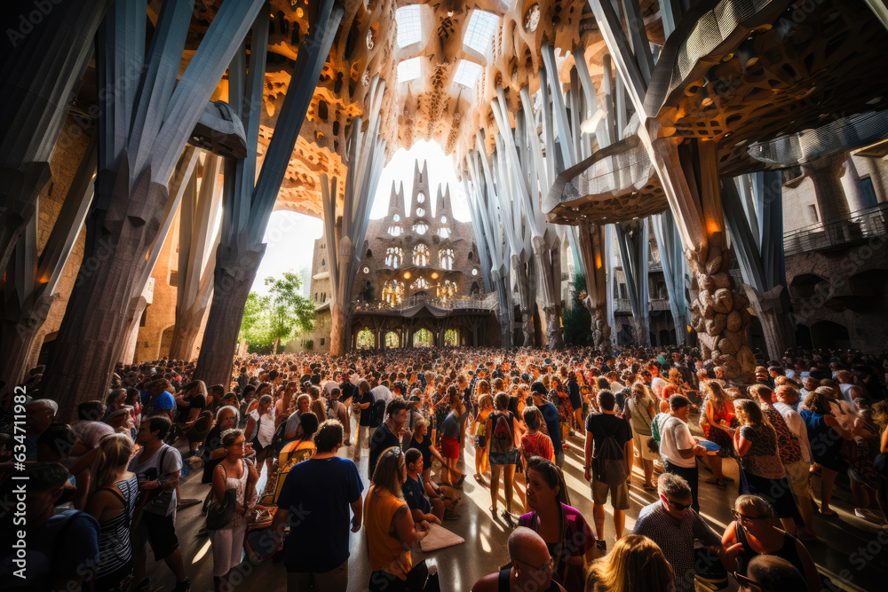 Captivating Views Inside the Sagrada Familia: Columns and Ceilings