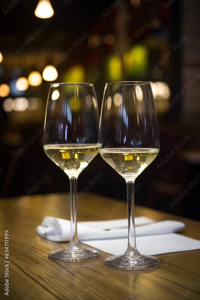 Couple glassess of white wine, ai generated, Generative AI