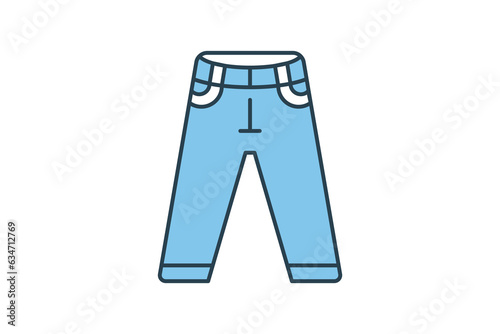 Jeans Icon. Icon related to clothes icon set. flat line icon style. Simple vector design editable