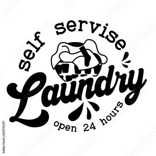 Laundry Hand drawn typography poster. Conceptual handwritten phrase Home and Family T shirt hand lettered calligraphic design. Inspirational Vector illustration