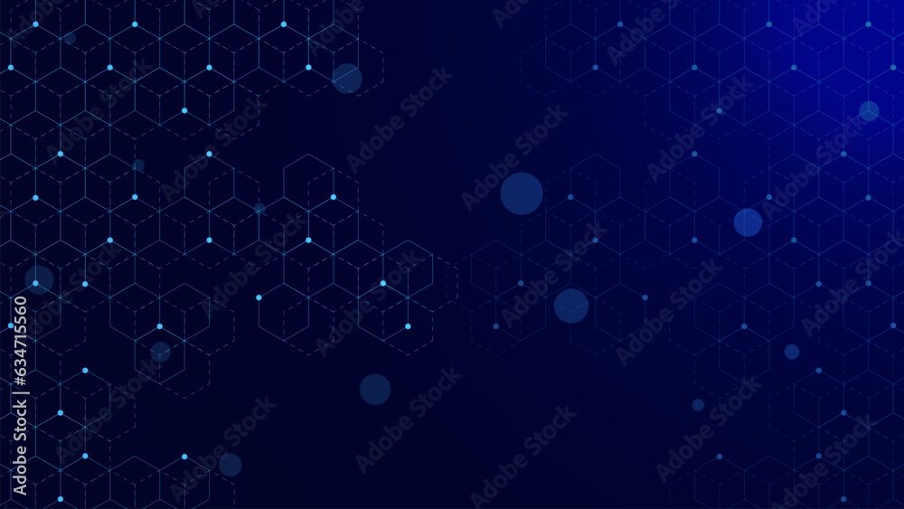 Abstract molecular structure concept with hexagon pattern. Big data visualization, network connection, global communication, science and technology background. Abstract molecular structure concept with hexagon pattern. Big data visualization, network connection, global communication, science and technology background.