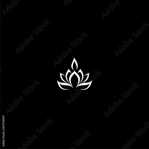 Candle and lotus symbol icon isolated on dark background © sljubisa
