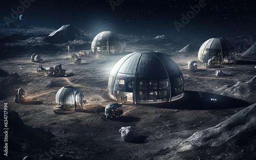 Lunar Base Buildings,created with generative ai tecnology.