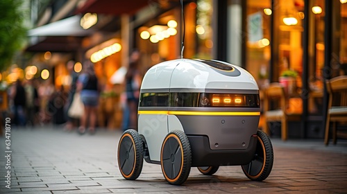 delivery robot on the stree...