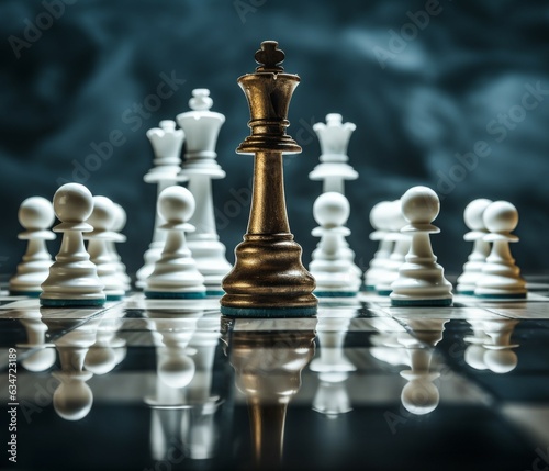 The Golden Chess King stood alone in the middle of the chessboard.