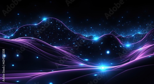 Sound waves oscillating with the glow of light, abstract technology background..