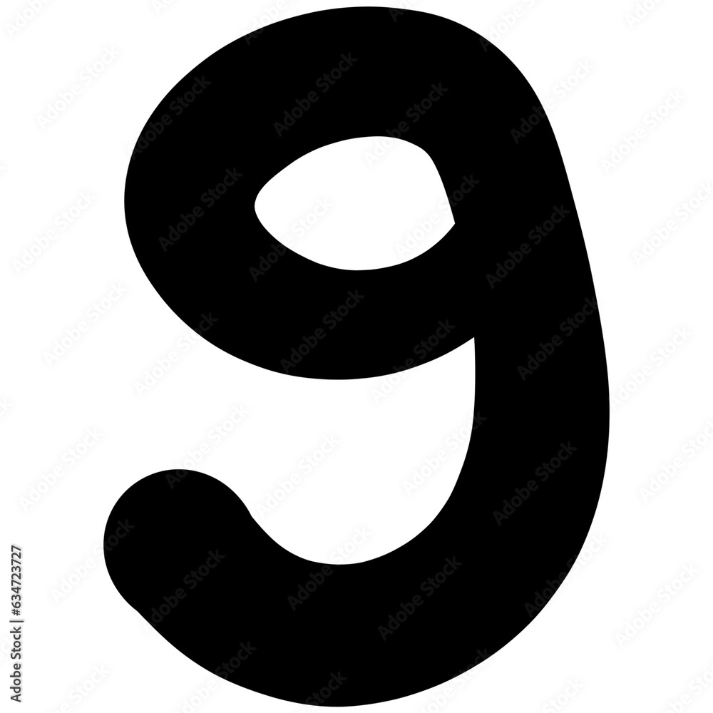 Black number 9 isolated on transparent background Black number 9 isolated on transparent background
