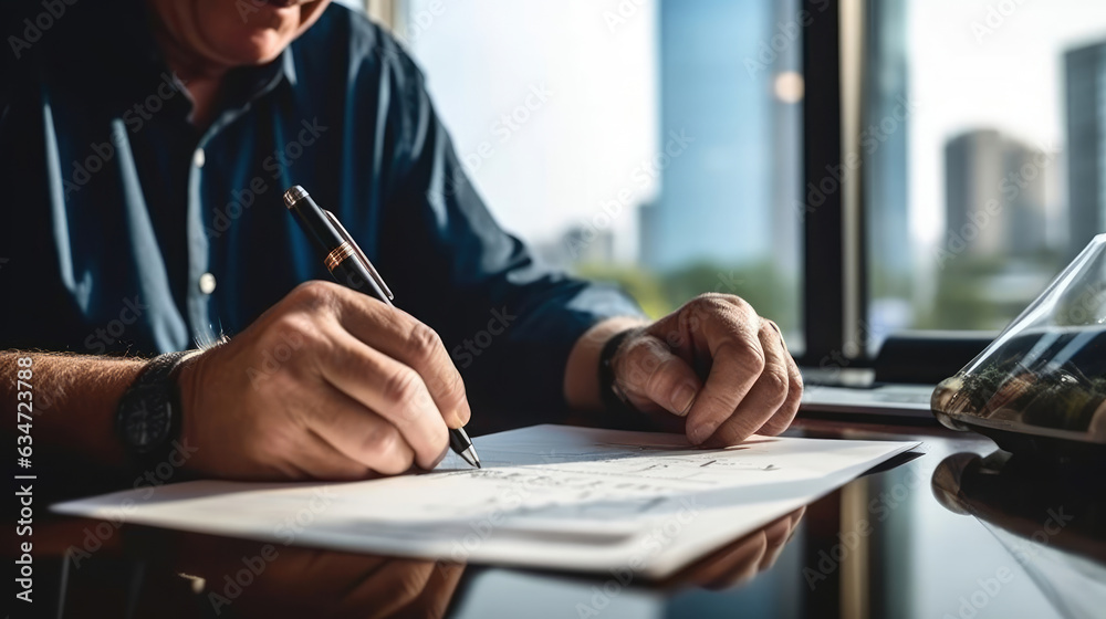 Businessman is signing contract paper