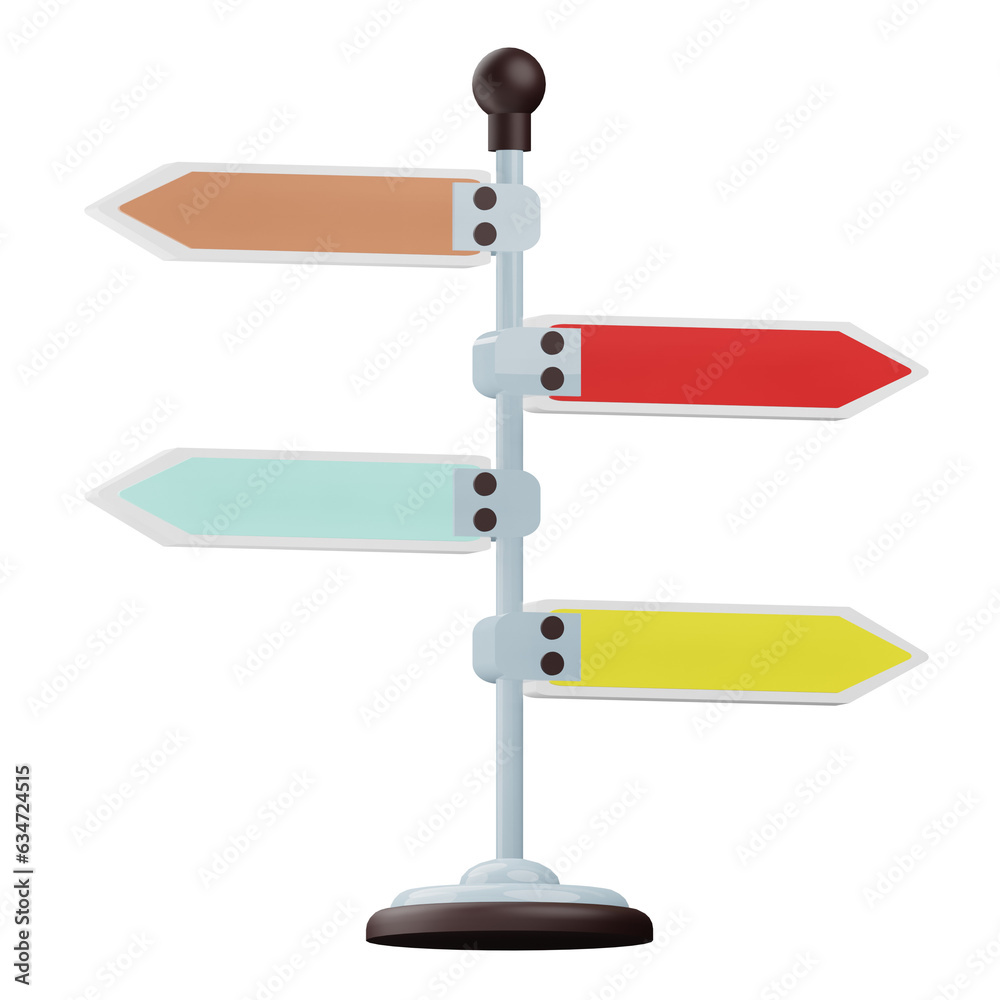 Obraz premium 3d render road sign illustration with transparent background