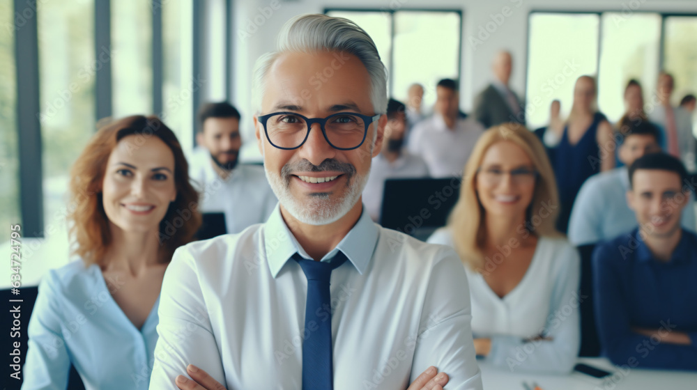 Confident individuals with colleagues during an office meeting. Portrait of a successful business team at a contemporary office, facing the camera.
Generative AI Confident individuals with colleagues during an office meeting. Portrait of a successful business team at a contemporary office, facing the camera.
Generative AI