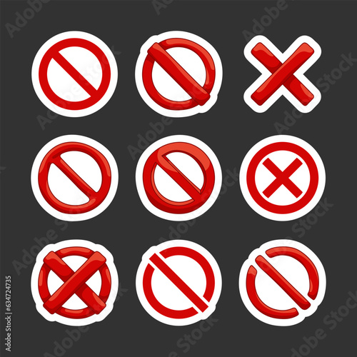 Stop sign in red. Sticker Bookmark. Symbol of prohibition to do anything. Vector drawing. Collection of design elements. Free Download Stop sign in red. Sticker Bookmark. Symbol of prohibition to do anything. Vector drawing. Collection of design elements. - GFXLoad