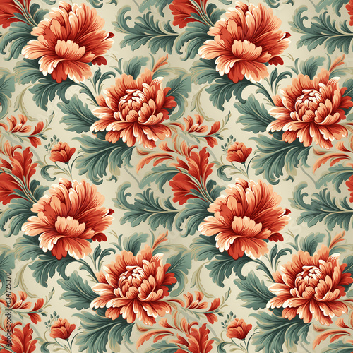 Seamless vintage floral wallpaper texture