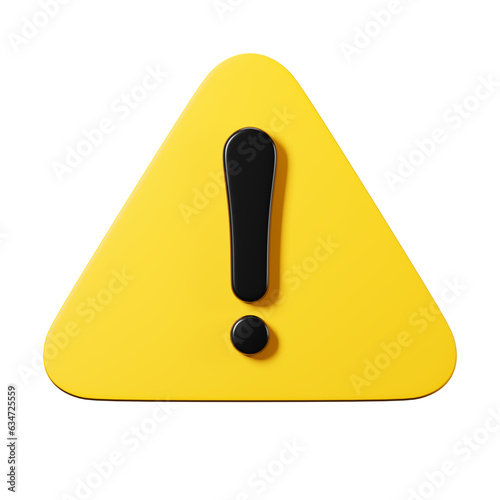 Exclamation mark, symbol 3D rendering illustration