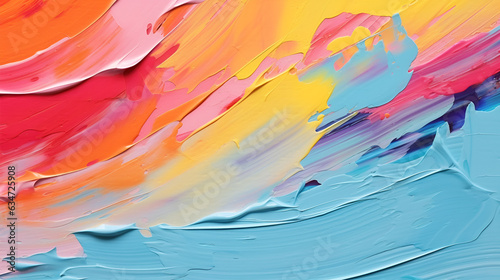  Closeup of abstract rough colorful multicolored art painting texture, Ai generative