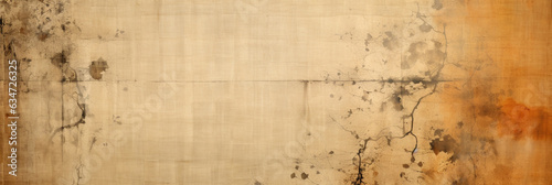 old yellowed paper with spots and scratches, texture. Generative Ai.