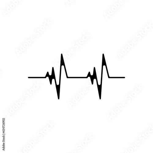 Heart beat icon. Pulse trace isolated on white backgrounde