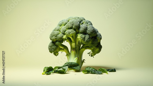 Broccoli on light background AI Generative