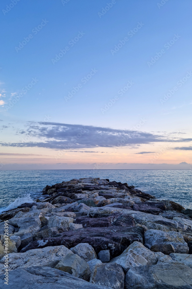 Coucher de soleil en bord de mer