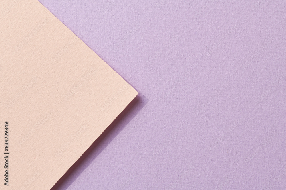 Rough kraft paper background, paper texture lilac beige colors. Mockup with copy space for text.