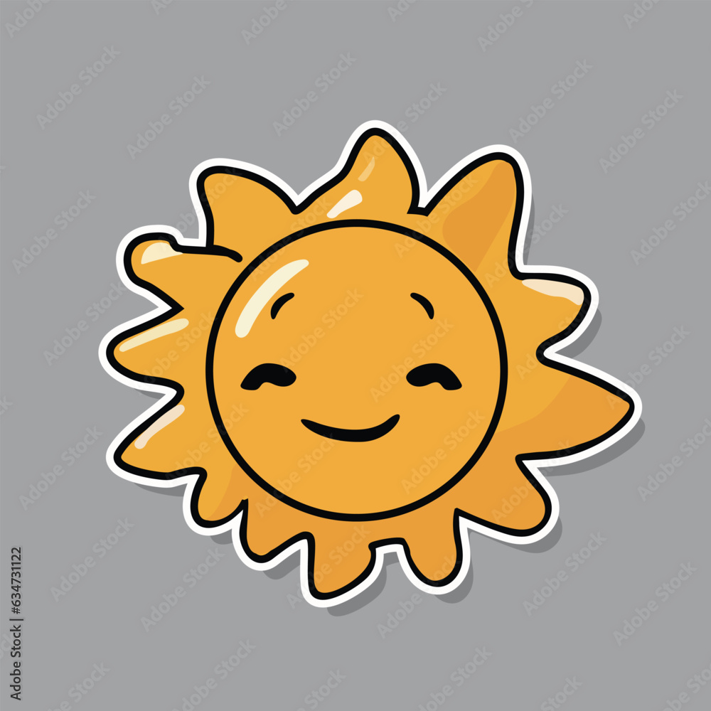 drawing of happy smiling sun vector illustration drawing of happy smiling sun vector illustration