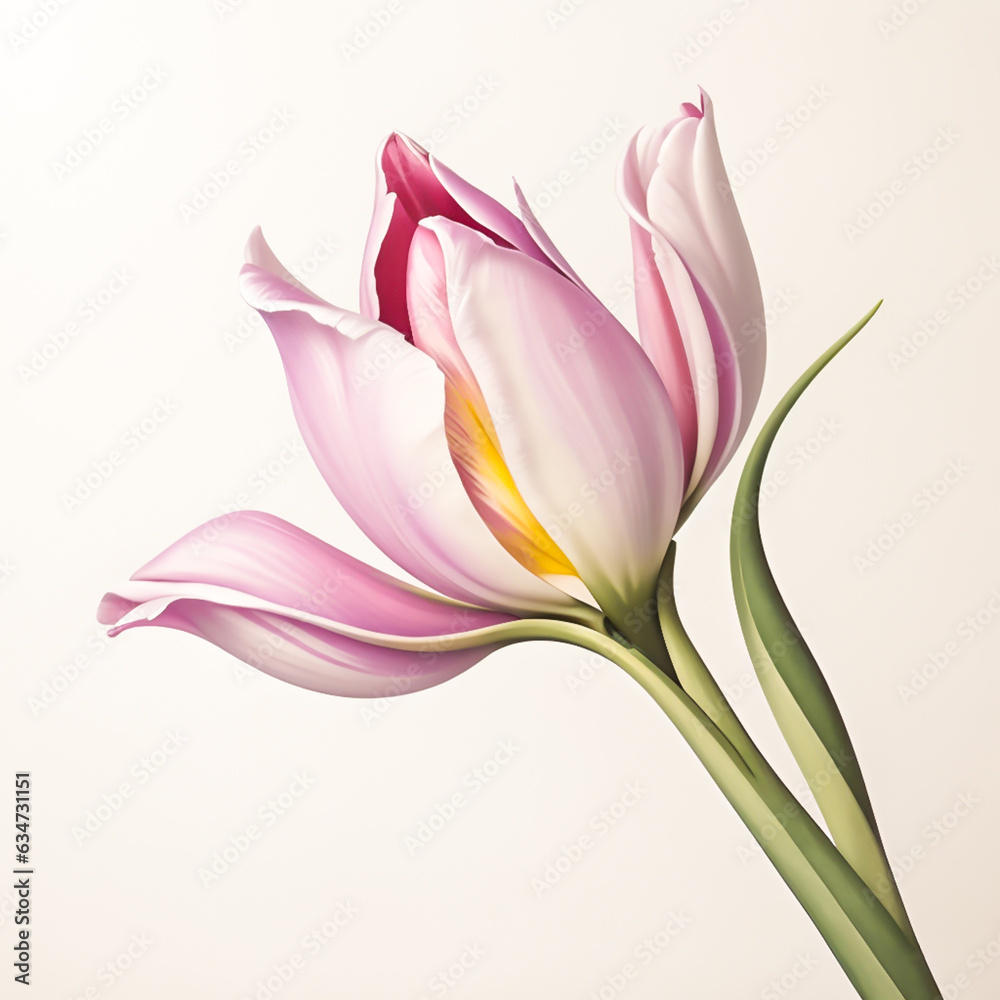 Watercolor tulips. Spring illustration isolated on white background.