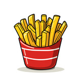 Vector french fries isolated on white background, french fries logo, french fries icon, french fries sticker