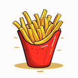 Vector french fries isolated on white background, french fries logo, french fries icon, french fries sticker