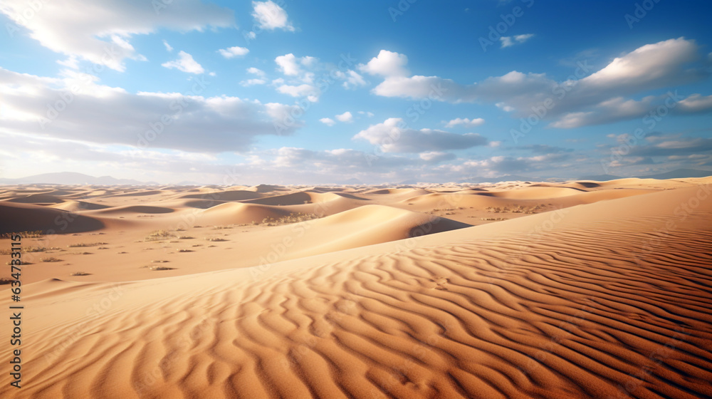 sand dunes in the desert. Generative Ai. 