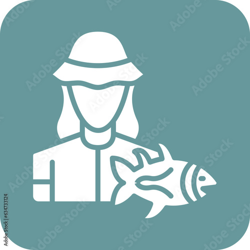 Vector Design Fisherwoman Icon Style