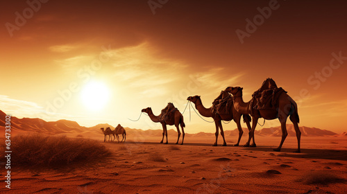 Camel Caravan. Generative Ai.  © PETR BABKIN
