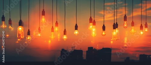 Colorful light bulb garland