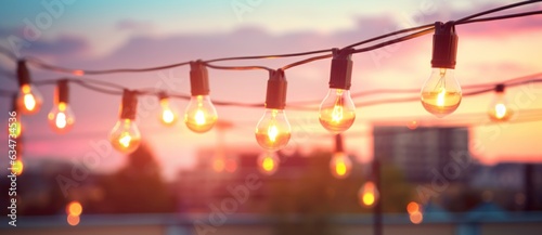 Colorful light bulb garland