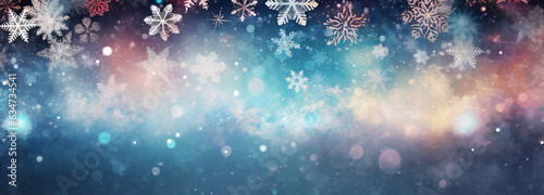 snowflakes shine texture light abstract year defocused bokeh new background pastel christmas. Generative AI.