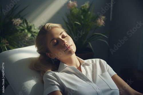 Woman relax in spa salon