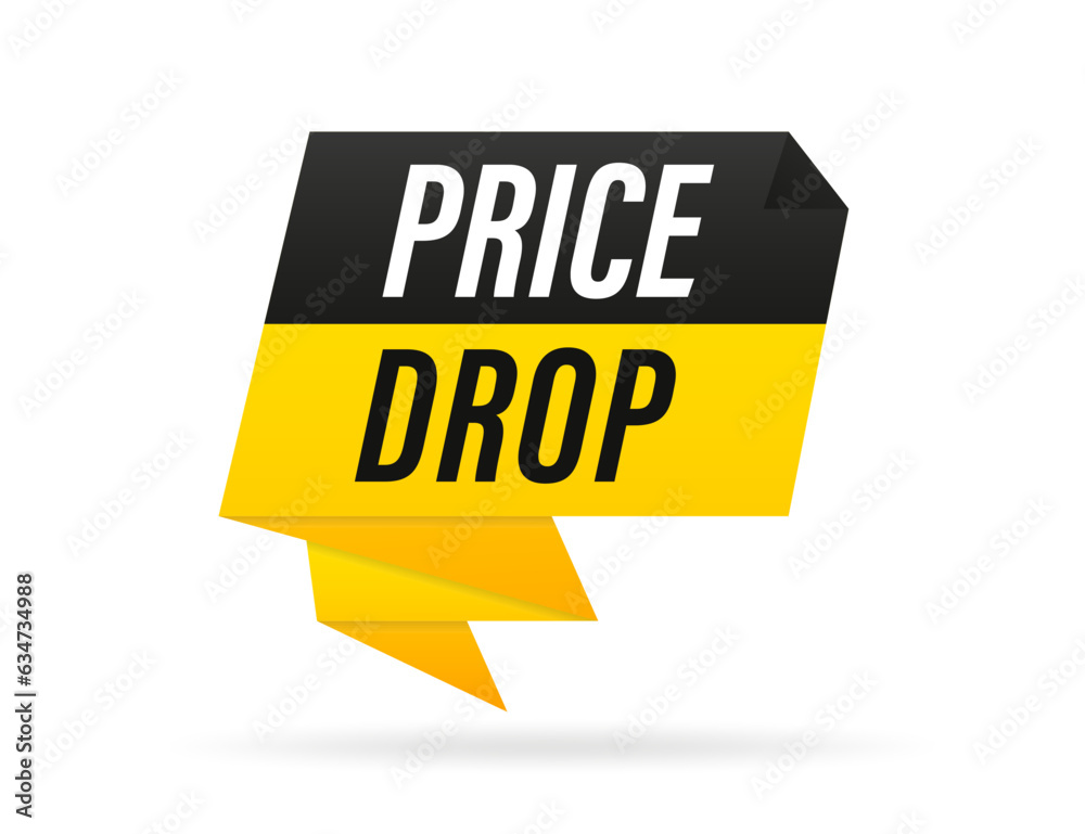 Price drop speech bubble banner. Loudspeaker. Can be used for business, marketing and advertising. Vector EPS 10. Isolated on white background. Vector illustration Price drop speech bubble banner. Loudspeaker. Can be used for business, marketing and advertising. Vector EPS 10. Isolated on white background. Vector illustration