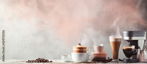 Coffee machine with coffee background