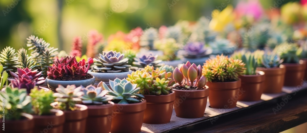 Colorful succulent plant collection