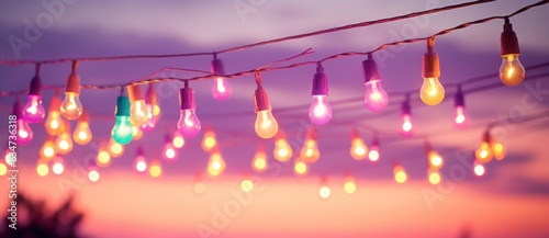 Colorful light bulb garland