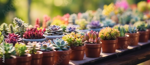 Colorful succulent plant collection