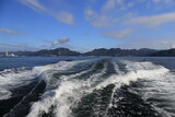 HIROSHIMA, JAPAN - August 12, 2023 :The scenery of the ferry I took to go to 