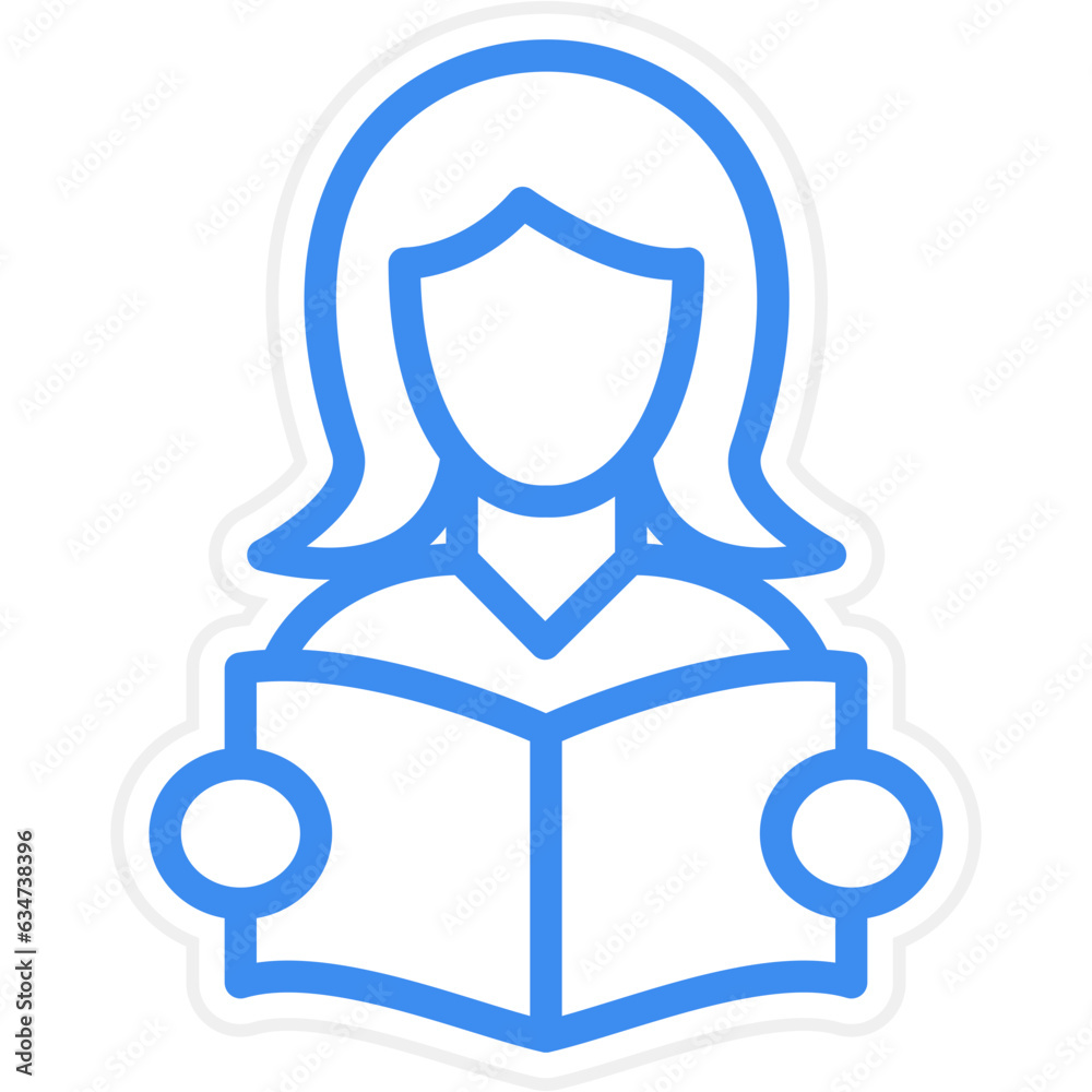Vector Design Women Reading Book Icon Style Vector Design Women Reading Book Icon Style