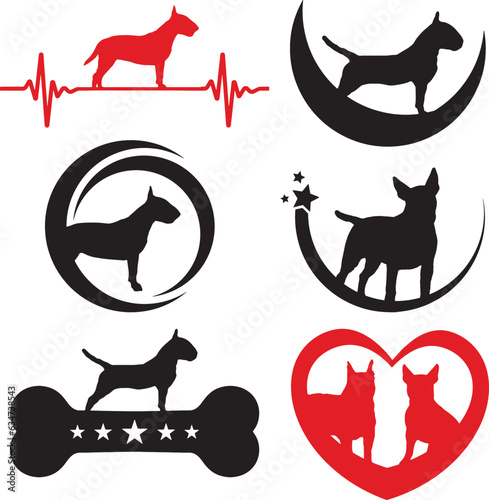 Tableau sur toile Bull Terrier Dog Graphic Vector Pack