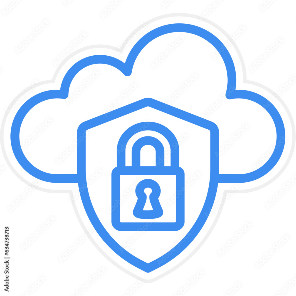 Vector Design Cloud Security Icon Style Vector Design Cloud Security Icon Style