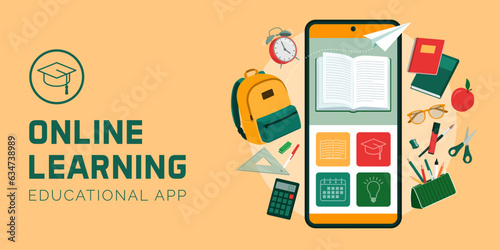 Online learning app on smartphone